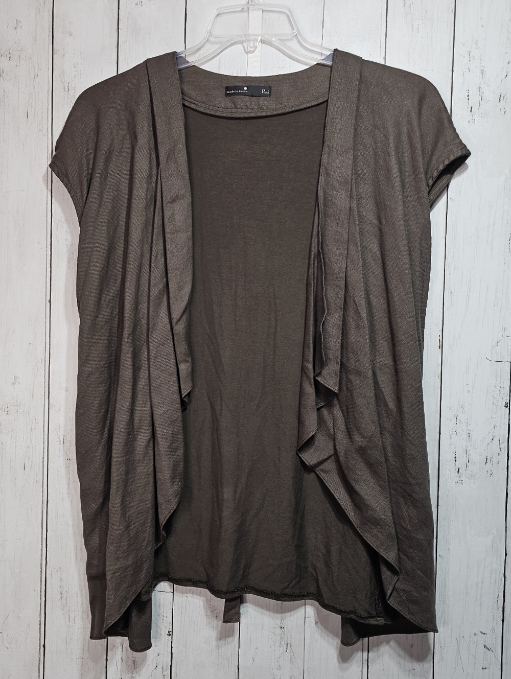 Vintage Ru:i Women's Brown Open Front Waterfall Cardigan Size Medium/ Large.